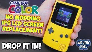 No Mod Game Boy Color Replacement IPS LCD Screen! Just Drop It In!