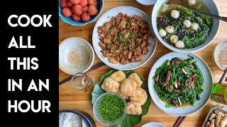 Chinese Mise En Place and Cooking a Full Meal