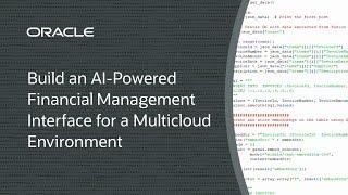 Build an AI-Powered Financial Management Interface for a Multicloud Environment