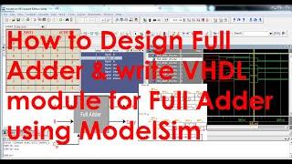 How to Design Full Adder & write VHDL module for Full Adder using ModelSim