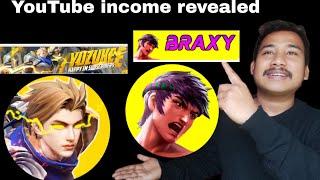 YUZUKE VS BRAXY YOUTUBE INCOME REVEALED || ALL YOUTUBERS YOUTUBE INCOME REVEALED @Yuzuke @Braxy