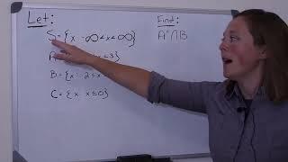 Set Theory Example: A Complement Intersection B = A' ∩ B = A^c ∩ B