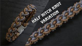 HOW TO MAKE HALF HITCH KNOT VARIATION PARACORD BRACELET, PARACORD TUTORIAL, DIY.