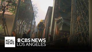 KCAL News reporter and photographer help save chickens from burning home in Pasadena