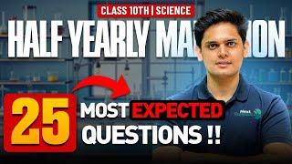 Science - 25 Most Expected Questions  | Half Yearly Exams | Prashant Kirad