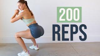 200 REP SQUAT CHALLENGE (Booty & Thigh Workout No Equipment)