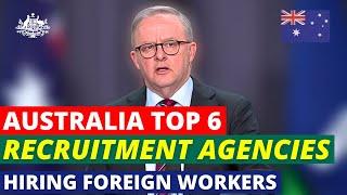 Australia Top 6 Recruitment Agencies Hiring Foreigners in 2024: Australia Work Visa