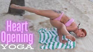 Heart Opening Yoga Flow with Lots of Core! | Beginners Hips Stretch Flexibility How To Side Crow