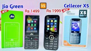 Jio Green 2023 4G Phone  Cellecor X5 4G Phone | Full Comparison | Best 4G Keypad Phone