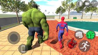 Playing as HULK and SPIDERMAN in Indian Bikes Driving 3D