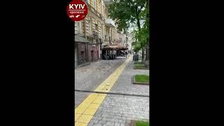 Обрушение балкона в центре Киева