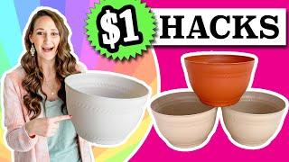 $1 Flower Pot HACKS anyone CAN do!! NO SKILL NEEDED! | Dollar Tree DIYs