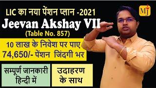 LIC Jeevan Akshay VII Table no 857 I Best LIC Pension Plan of 2021 I Complete Details with Example