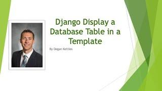 Django 4: Display a Database Table (Model) in an HTML Page (Template)