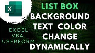 vba userform listbox listview background and font text color change