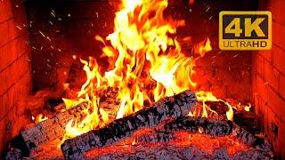 FIREPLACE 4K  Fireplace video with Burning Logs & Fire Sounds