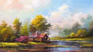 How I Paint Landscape Just By 4 Colors Oil Painting Landscape Step By Step 100 By Yasser Fayad