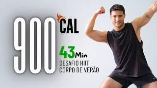 DESAFIO HIIT 43 MIN para perder barriga gastando MUITA caloria - sem equipamentos