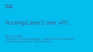 Routing/Layer3 over vPC