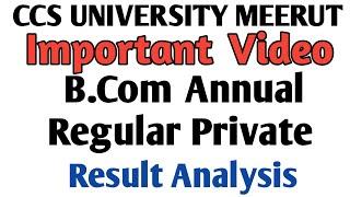 23.06.2024 || Result Analysis of B.Com Annual Regular & Private || CCS UNIVERSITY TODAY NEWS UPDATES
