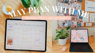 PLAN WITH ME | May 2021 iPad Planner Setup | Workout Plan & Spring Goals