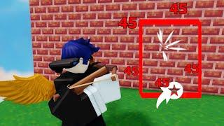 Using Aura Hacks against a Youtuber .. (Roblox Bedwars)