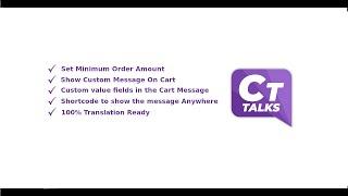 Minimum Order Amount For WooCommerce By CTTalks