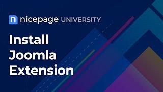 Nicepage University: Install Joomla Extension