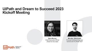 UiPath and Dream to Succeed 2023 Kickoff Meeting