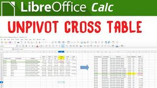 Unpivot a Cross Table into a Flat Table - LibreOffice Calc Tutorial