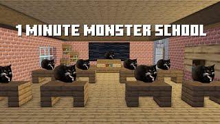 1 Minute Monster school | When Maxwell Cat visits Monster School