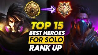 TOP 15 BEST HEROES TO SOLO RANK UP TO MYTHICAL IMMORTAL FASTER | SEASON 29 OUTLAW