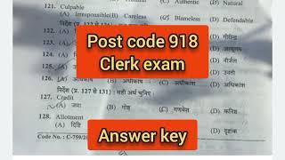 hppsc clerk post code 918 solved answer key Hindi and English section