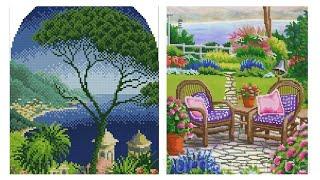 Amazing Village Cross Stitch Embroidery Pattern Designs || Fareeha Creation