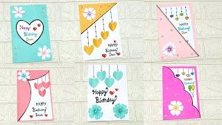 6 Easy & Beautiful white paper Handmade Happy Birthday Greeting Card making 2025| DIY Birthday Card