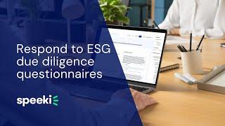 Respond to ESG due diligence questionnaires with AI-powered insights and centralised data