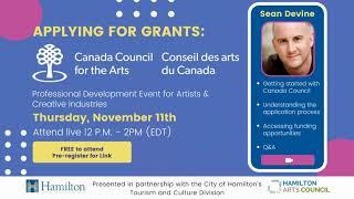 APPLYING FOR GRANTS: Canada Council for the Arts