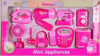 10 Minutes Satisfying with Unboxing 9 Pink Home Appliance Iron,Hair Dryer,Sewing,Fan,Vacuum,Washing