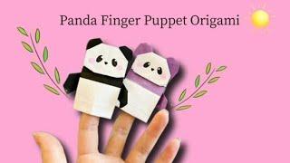 折り紙 パンダの指人形の折り方Panda Finger Puppet-How to fold #origami #パンダ #Panda  #papercraft