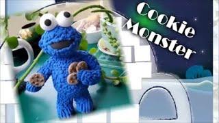 Cookie Monster - Figurine Sesame Street- Air dry clay tutorial