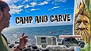 Simple Solo Camper Test and a Driftwood Carving