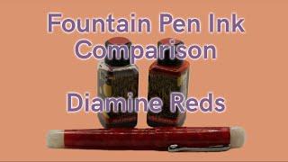 Fountain Pen Ink Comparison - Diamine Red Dragon vs Diamine Wild Strawberry
