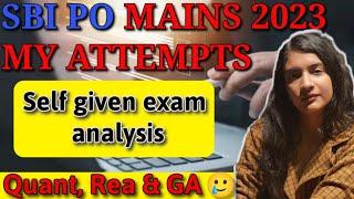 Self Given exam Analysis SBIPO Mains 2023...#banking #sbi