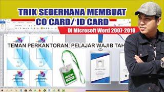 cara membuat id card dengan microsoft word | belajar microsoft word | membuat co card di word