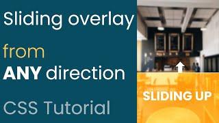 Create sliding overlay from any direction | Sliding image overlay on hover | HTML and CSS Tutorial