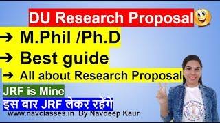 DU Research Proposal M.Phil /Ph.D Best guide All about Research Proposal