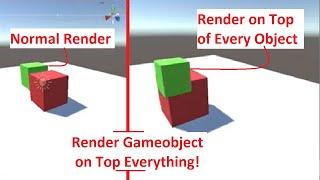 Unity3D How to Render Gameobject on top of everything without shader | UnityTips