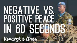 Negative vs. Positive Peace explained in 60 seconds