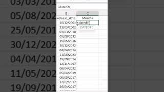 How To Calculate Total Number Of Months B/W Two Dates In Excel | #shortvideo #exceltutorial #gtech