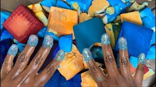 30+ Blocks & Chunks of Dyed Gym Chalk | No Powder Play Edit | Gym Chalk ASMR | ASMR 🩷️🩵